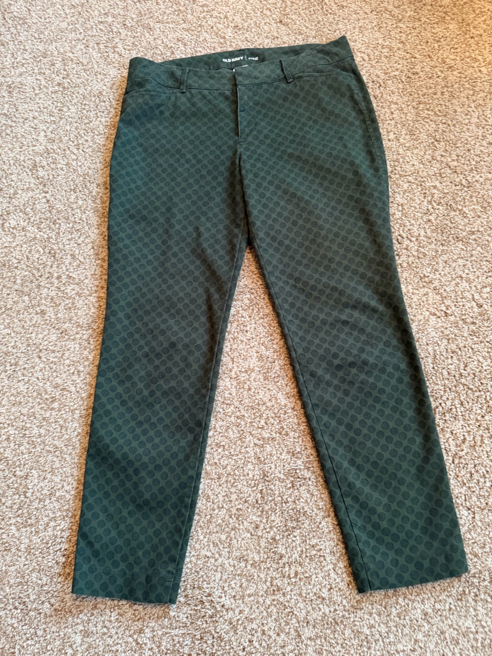 Old Navy Women’s Dark Green & Black Geometric Slim Chinos